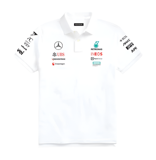 Petronas inspired white polo t-shirt front HD print