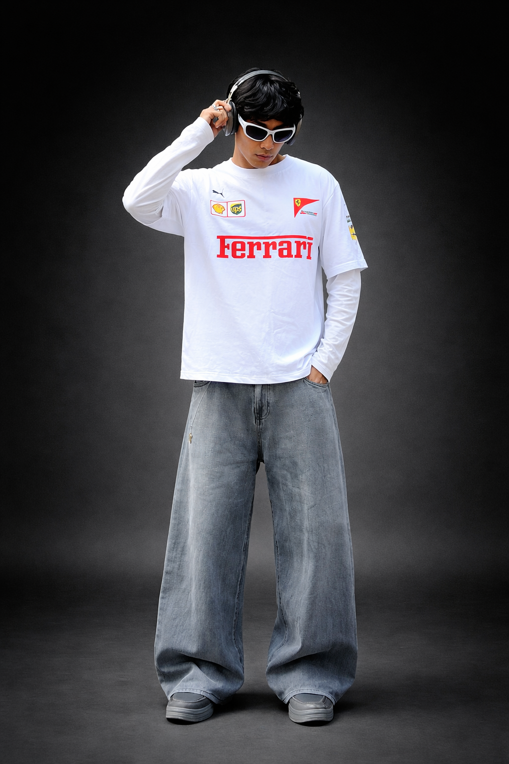 Ferrari Inspired F1 White Racing Tee – Premium Motorsport T-Shirt