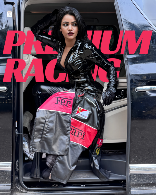 Ferrari black leather jacket for men, premium racing inspired biker jacket with sleek finish