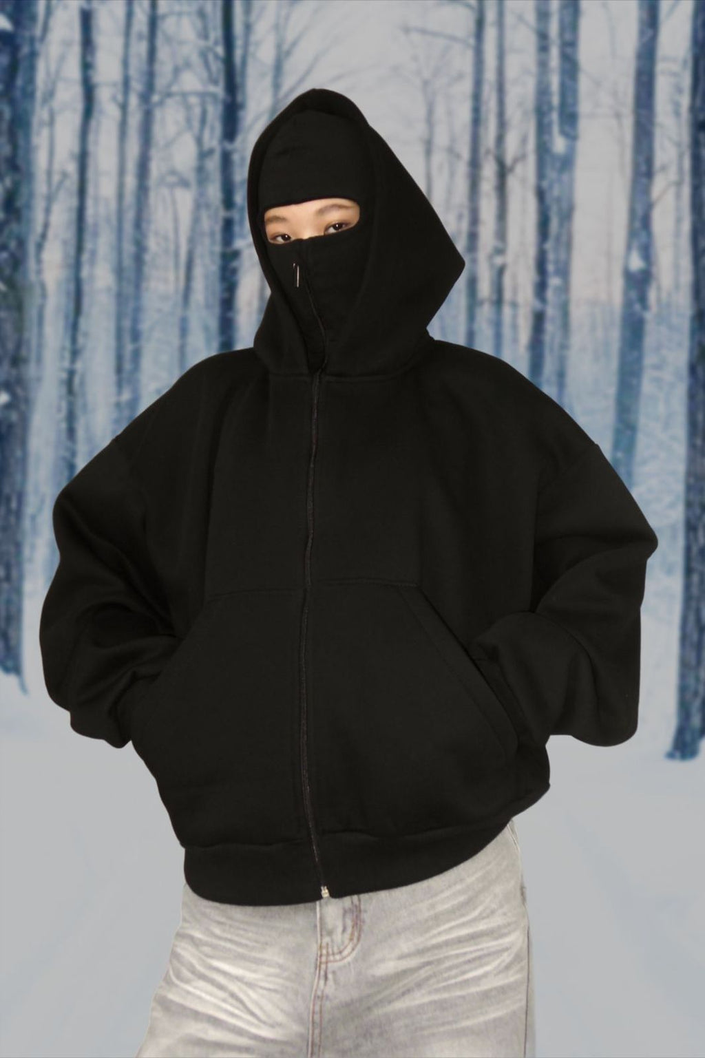 Balaclava Hoodie Black l Unisex Balaclava Hoodie l Streetwear Clothing - Streetwear Clothings