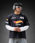 Black Hot Wheels Inspired F1 Racing Graphic T-Shirt