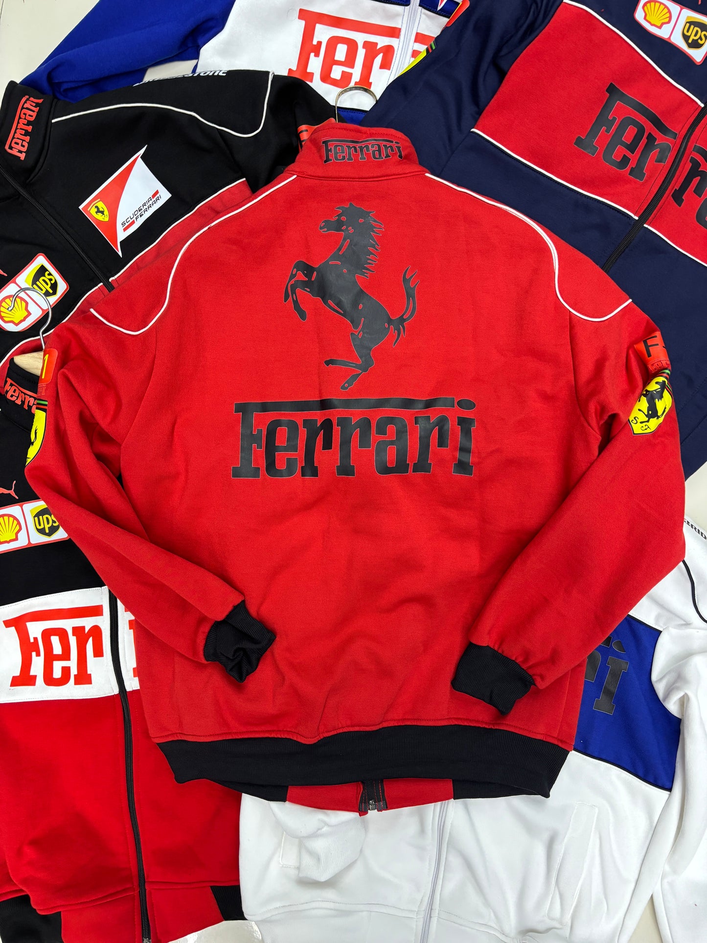 Red - Black Ferrari Racing Jacket l Streetwear Clothing l Unisex Racing Jacket