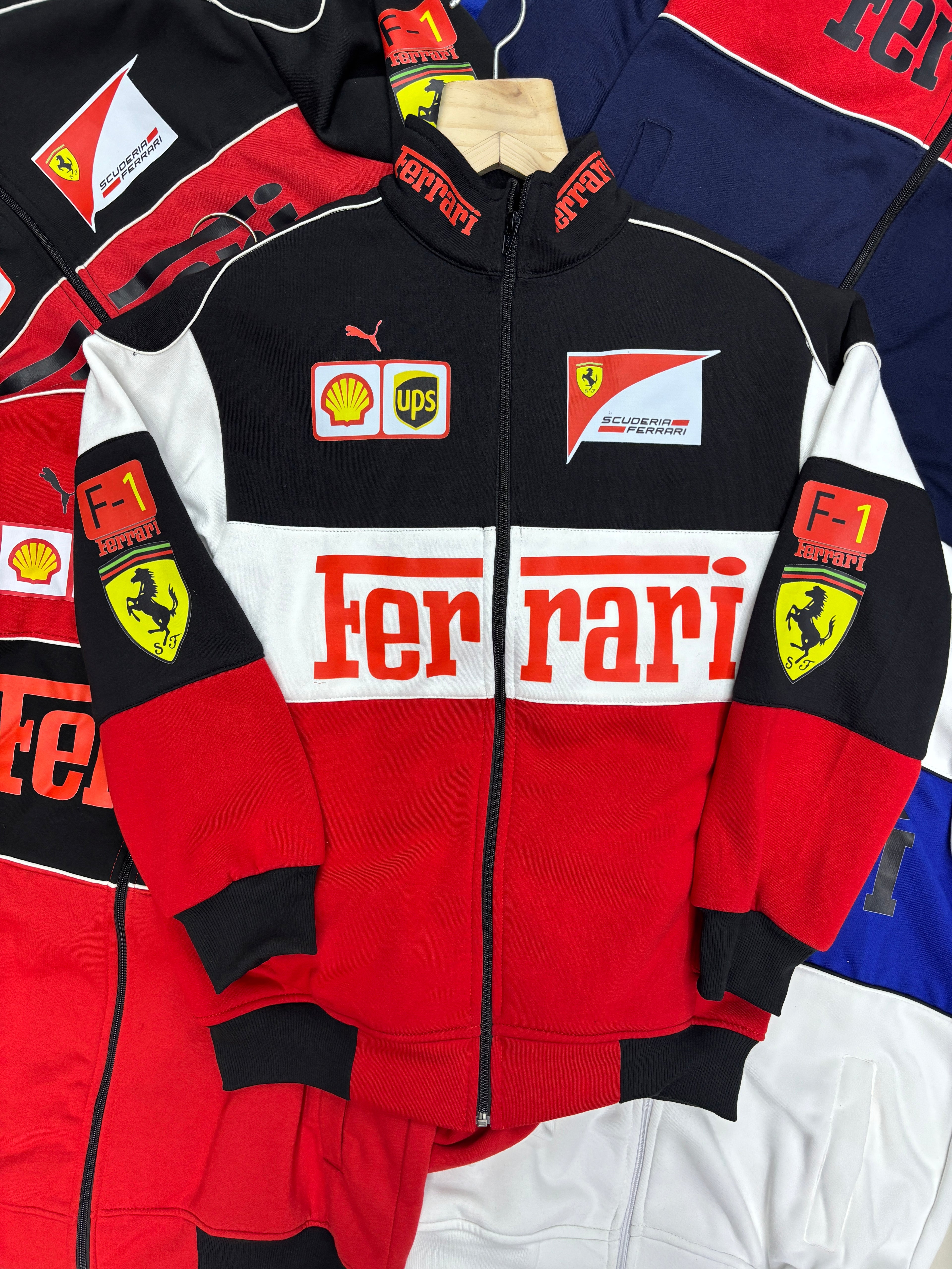 Premium Ferrari Jacket Tricolor | Ferrari F1 Racing Jacket by Streetwear Clothings - Streetwear Clothings