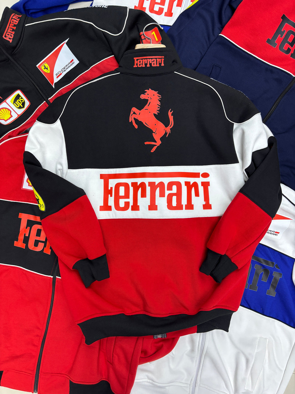 Premium Ferrari Jacket Tricolor | Ferrari F1 Racing Jacket by Streetwear Clothings - Streetwear Clothings