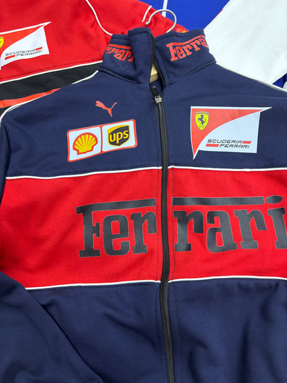 Navy Blue Ferrari Racing Jackets l Unisex Racing Jackets l Streetwear Clothings