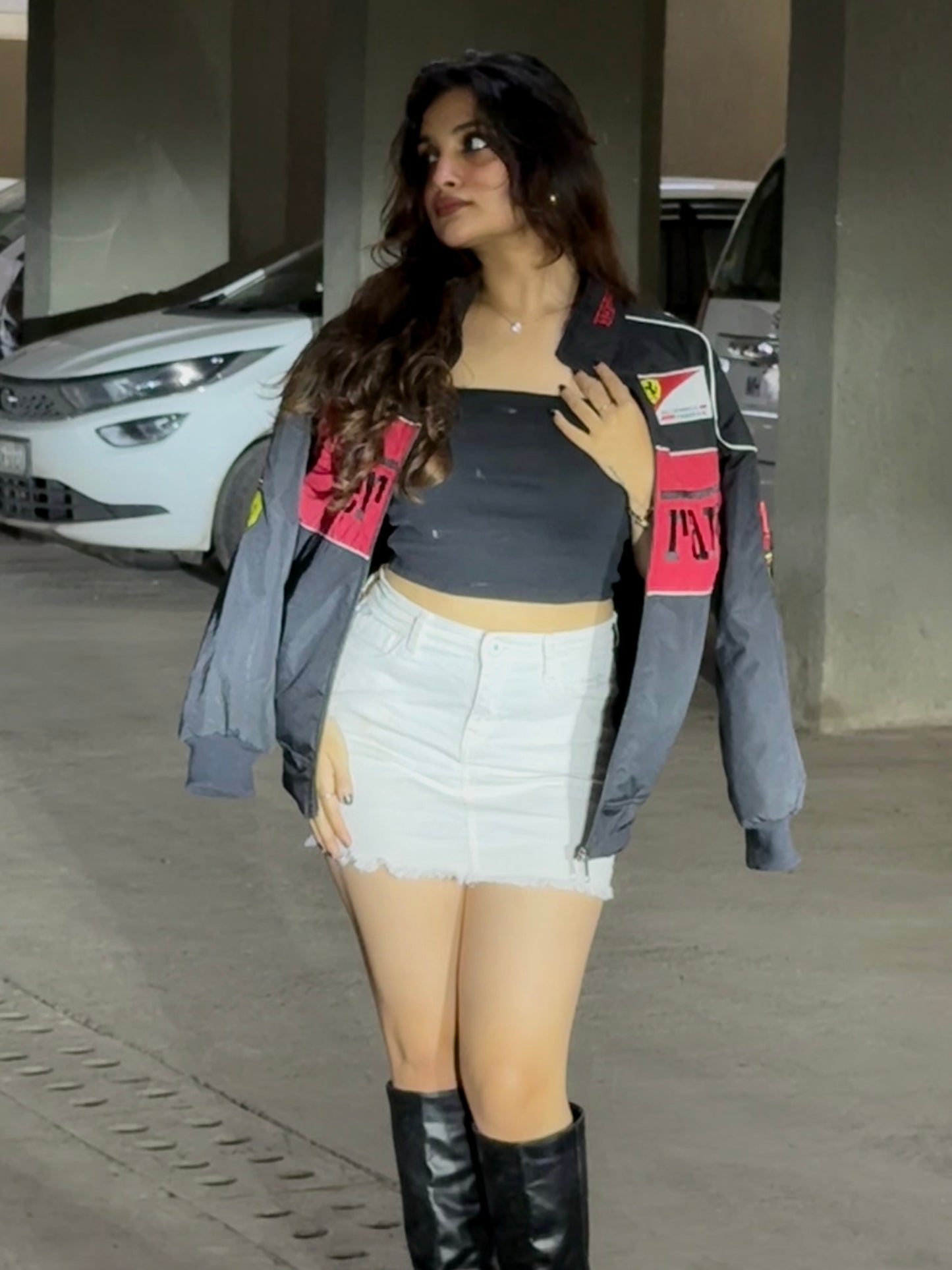 Ferrari Black Embroidered Jacket | Premium Racing Streetwear