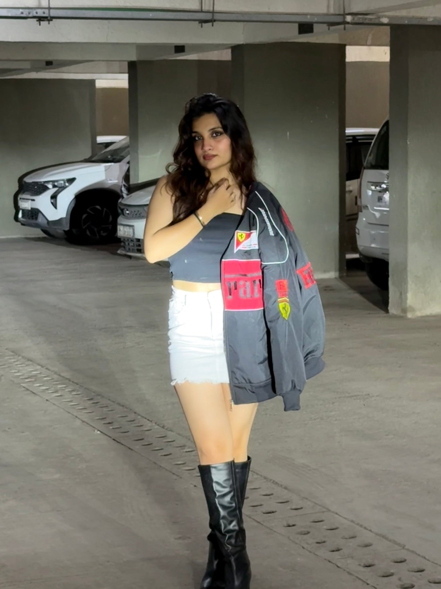 Ferrari Black Embroidered Jacket | Premium Racing Streetwear