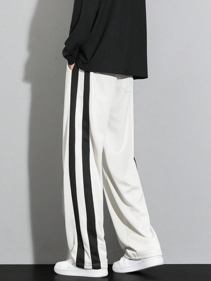 White & Black Stripe Trackpant l Unisex Trackpant l Streetwear Clothings