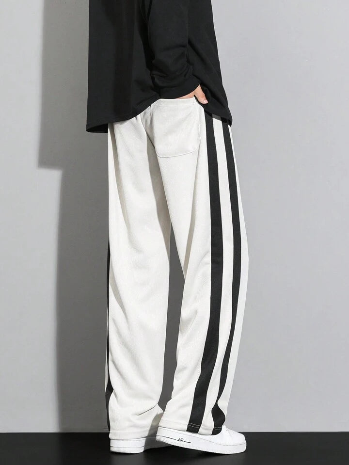 White & Black Stripe Trackpant l Unisex Trackpant l Streetwear Clothings