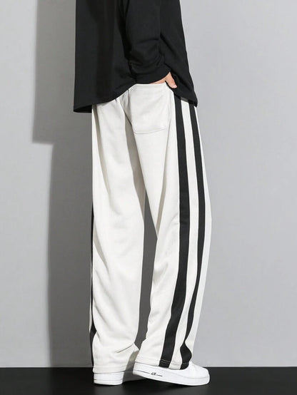 White & Black Stripe Trackpant l Unisex Trackpant l Streetwear Clothings
