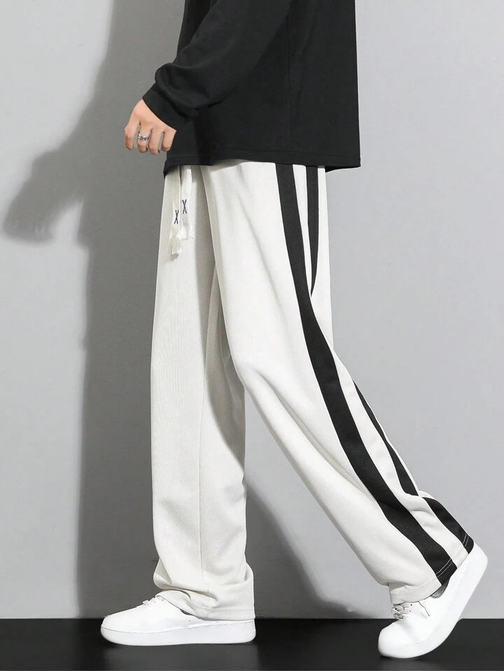 White & Black Stripe Trackpant l Unisex Trackpant l Streetwear Clothings