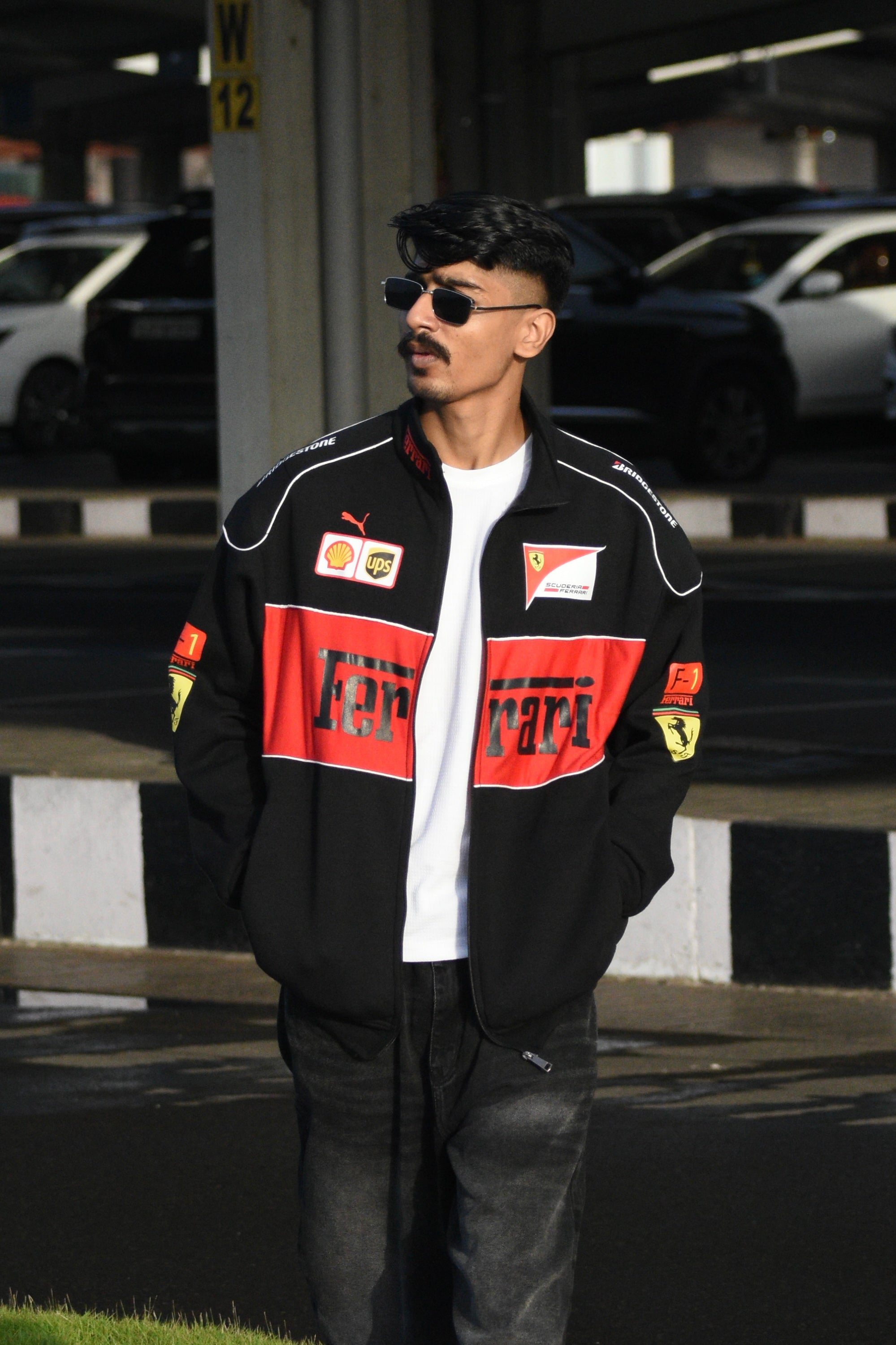 Black Ferrari Jacket Premium Turbo Racer Jacket - F1 Luxury Wear - Streetwear Clothings