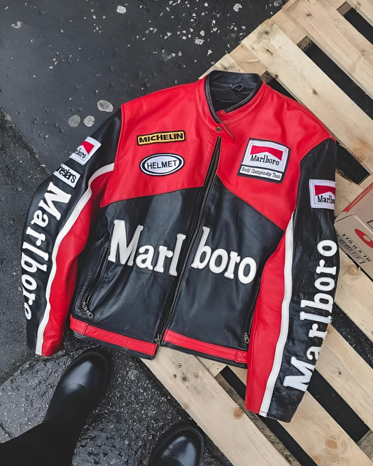 Marlboro Black Racing Jacket – Unisex Motorsport Streetwear - Streetwear Clothings