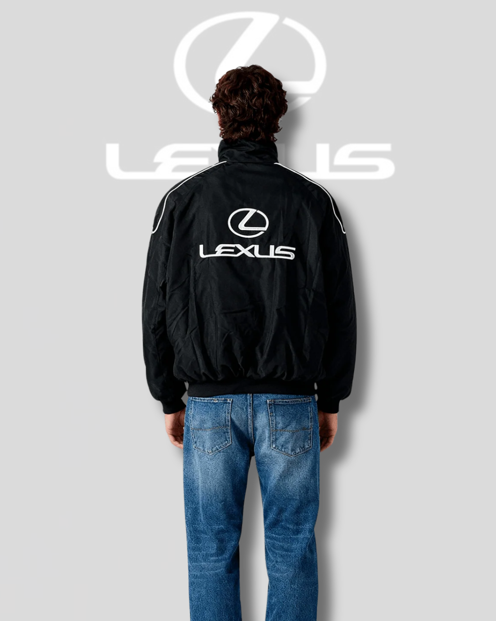 Motorsport themed Lexus jacket for men, stylish casual outerwear with racing aesthetic