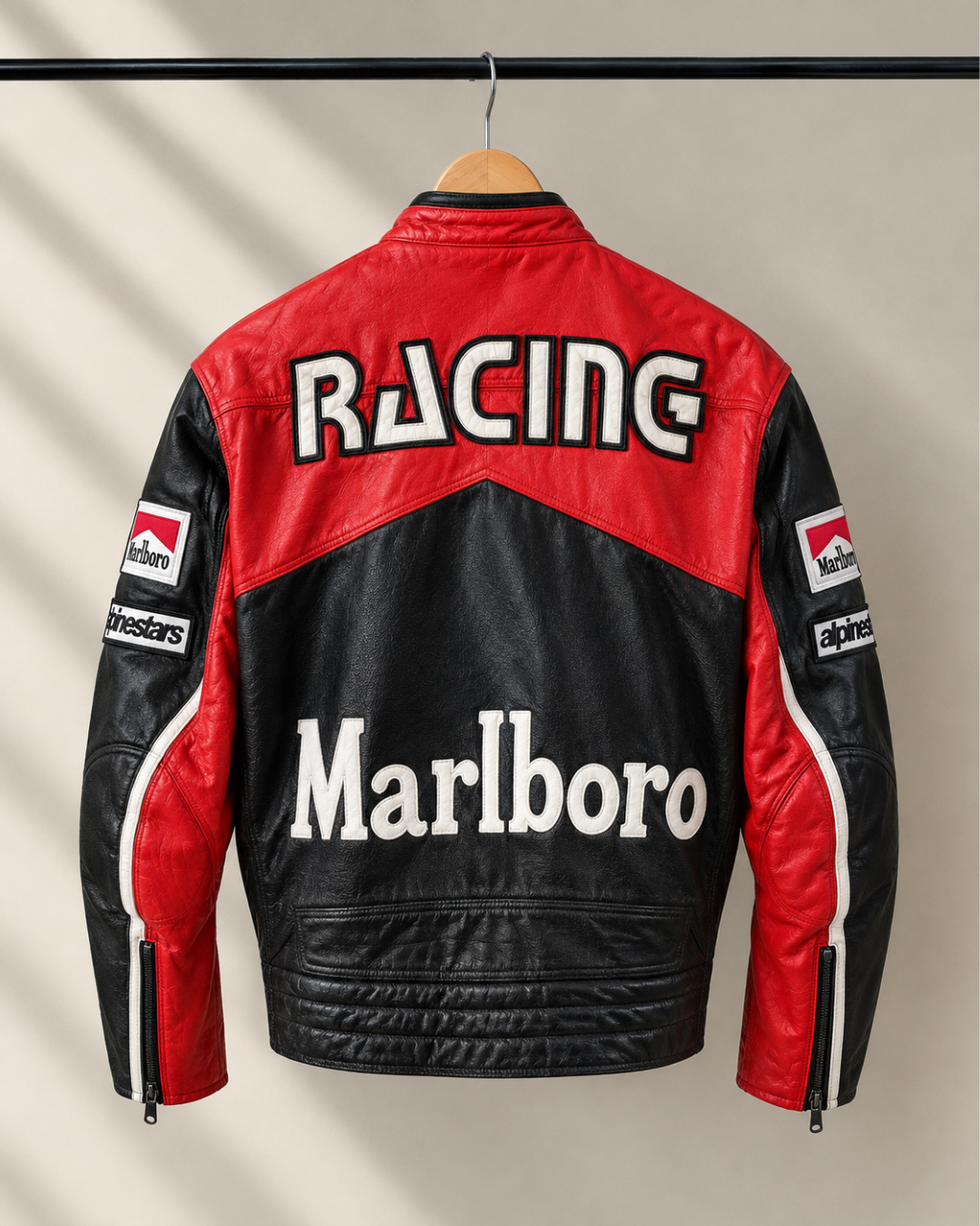 Red black motorcycle racing jacket