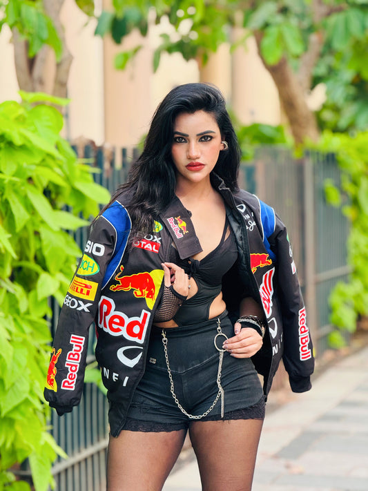 Motorsport racing jacket for men and women, premium streetwear outerwear with sporty design