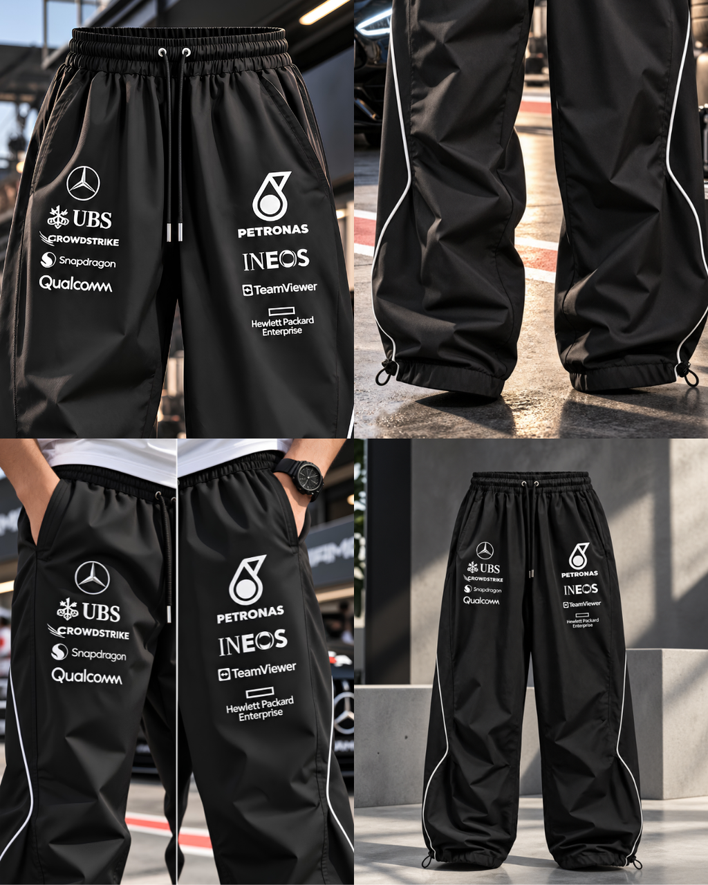 Oversized Track Pants, Graphic Track Pants, Racing Inspired Joggers