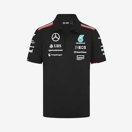 Petronas inspired black polo t-shirt front HD print