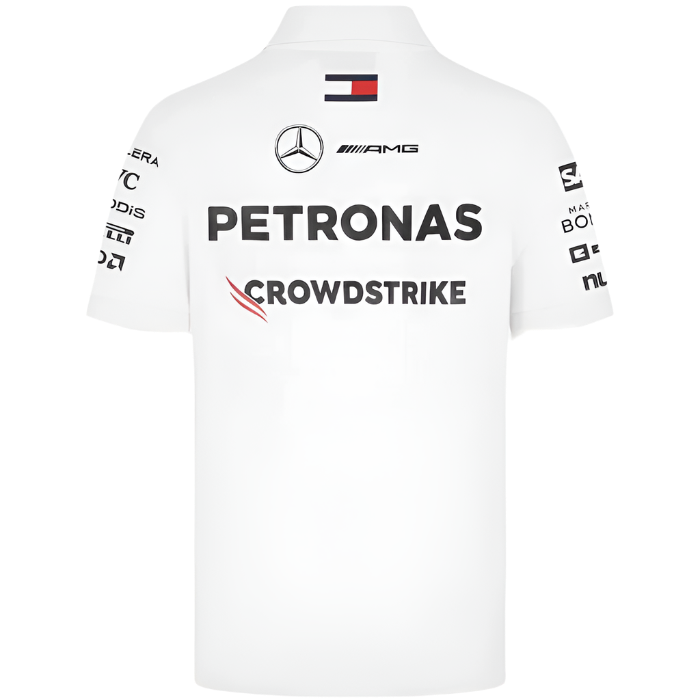 White motorsport polo t-shirt back design premium look
