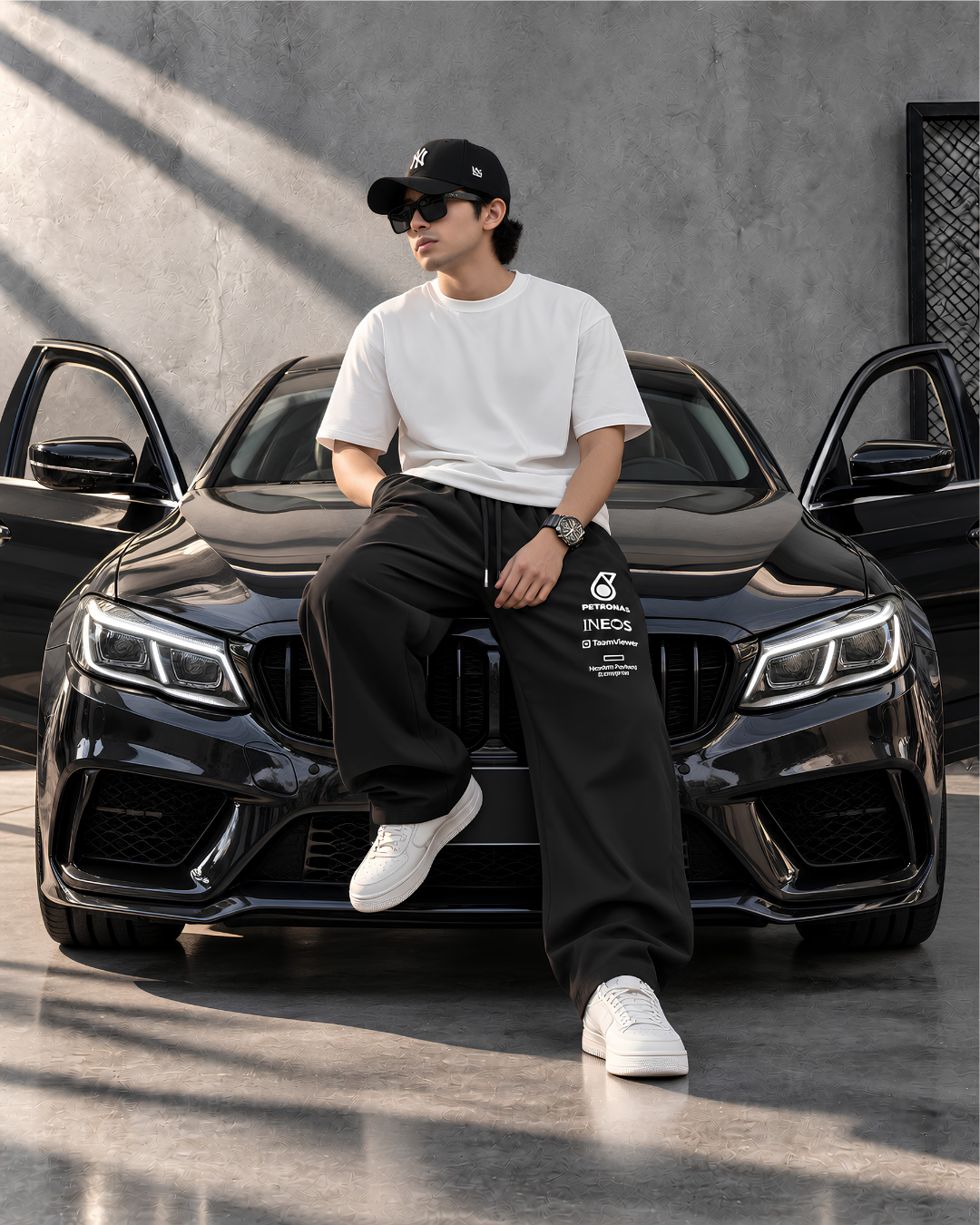 Premium Baggy Joggers, Relaxed Fit Track Pants, Black Casual Track Pants
