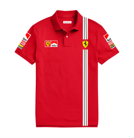 Marlboro Ferrari inspired polo t-shirt front HD print vintage raci