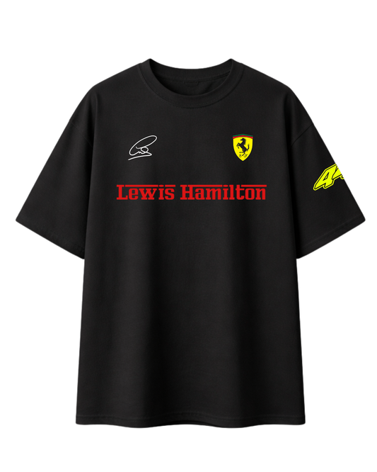 Oversized white Lewis Hamilton inspired t-shirt front view