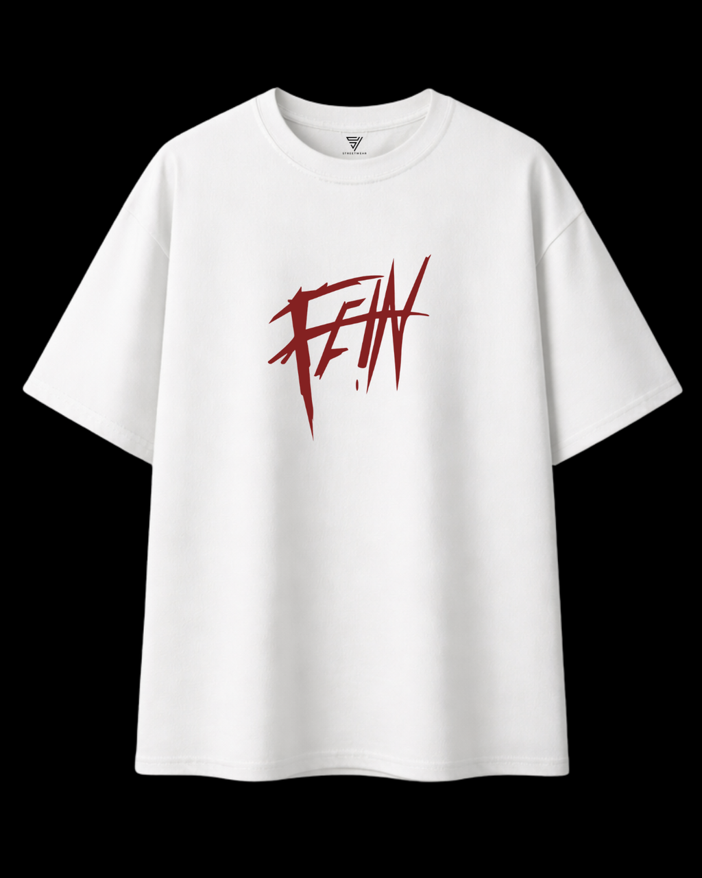 Oversized white Travis Scott inspired t-shirt front view