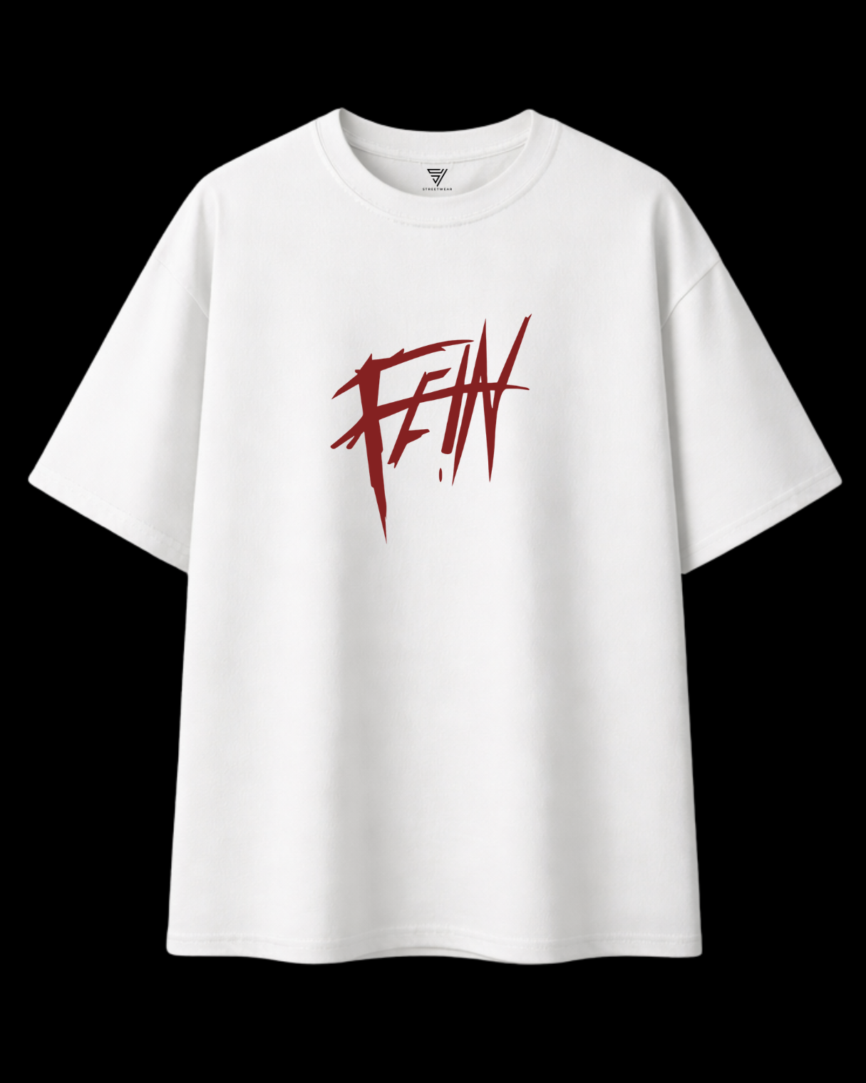 Oversized white Travis Scott inspired t-shirt front view