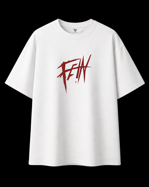 Oversized white Travis Scott inspired t-shirt front view