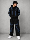 Black & Blue Signature Appliqué Hoodie & Jogger Set.