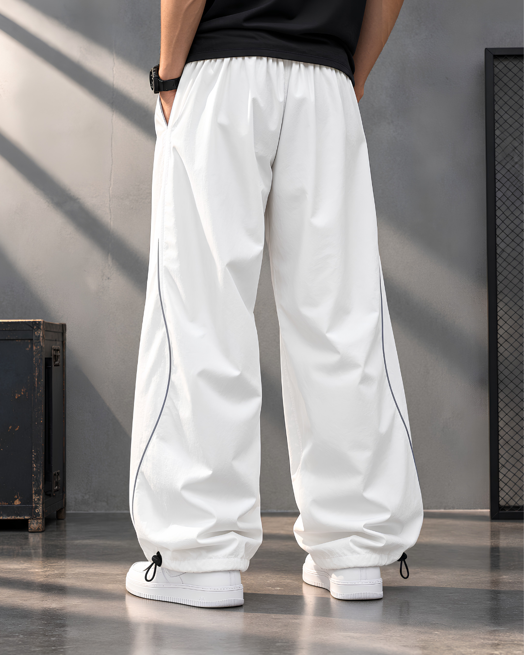White Motorsport Track Pants, Racing Track Pants,