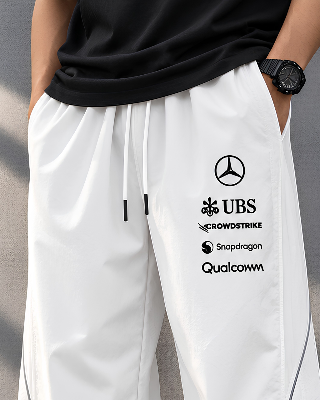 Wide Leg Track Pants, Racing Inspired Joggers