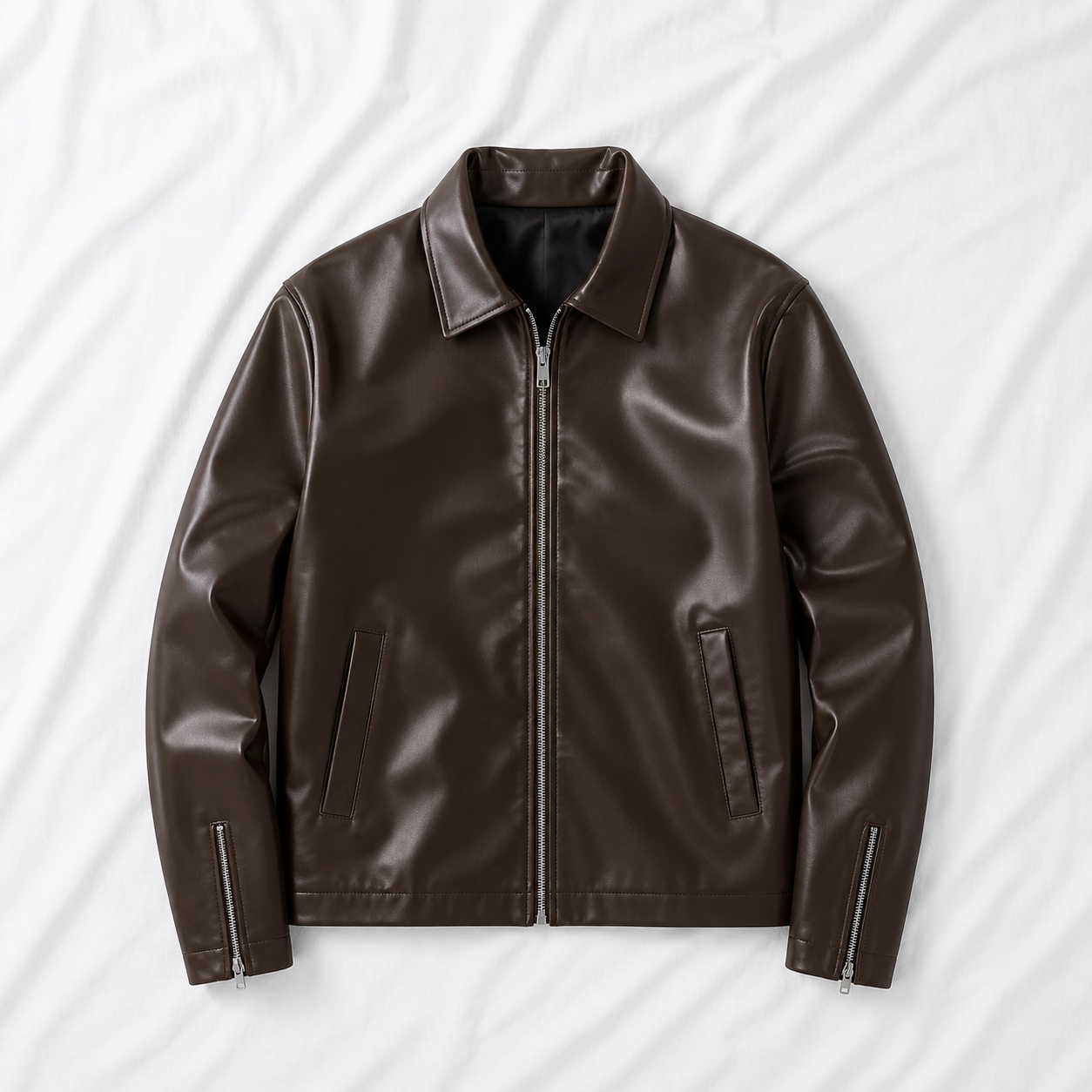 Brown Faux Leather Jacket for Men – Vintage Biker Streetwear Jacket | Streetwear Clothings