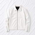 white faux leather jacket for men front view