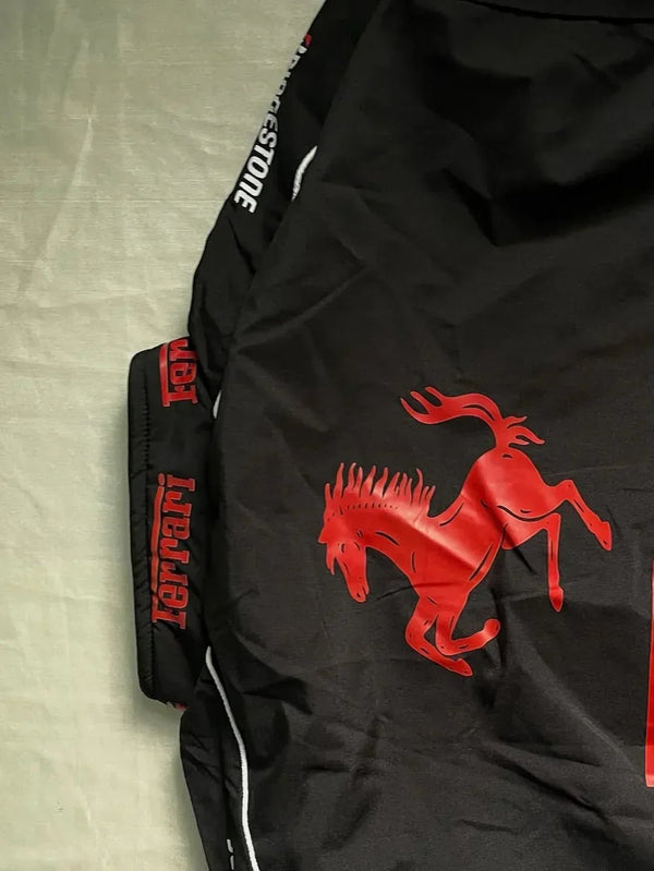 Black Ferrari F1 Women's Jacket - Parachute Style | Streetwear Clothings