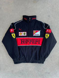 Black Ferrari F1 Women's Jacket - Parachute Style | Streetwear Clothings