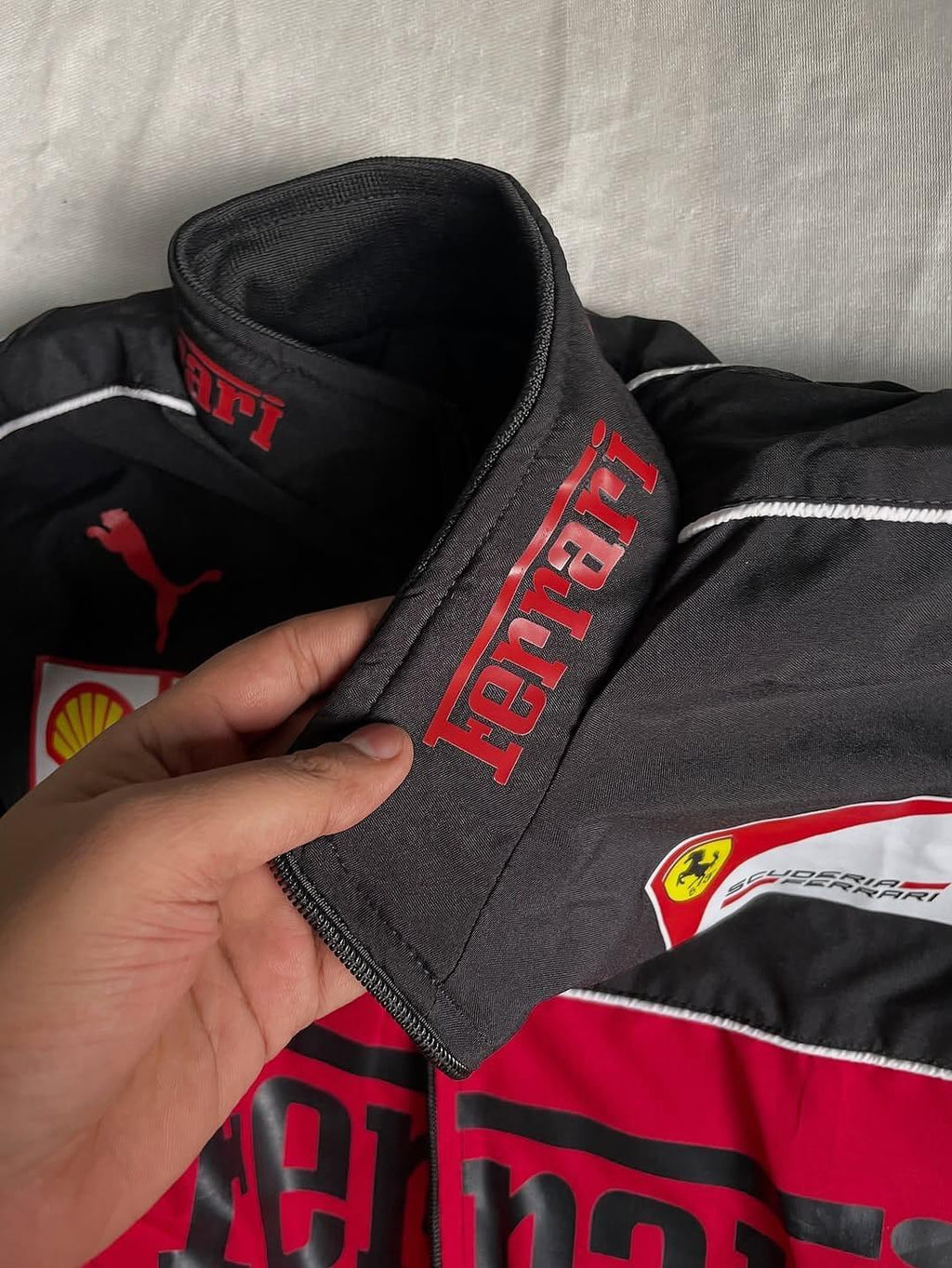 Black Ferrari F1 Women's Jacket - Parachute Style | Streetwear Clothings
