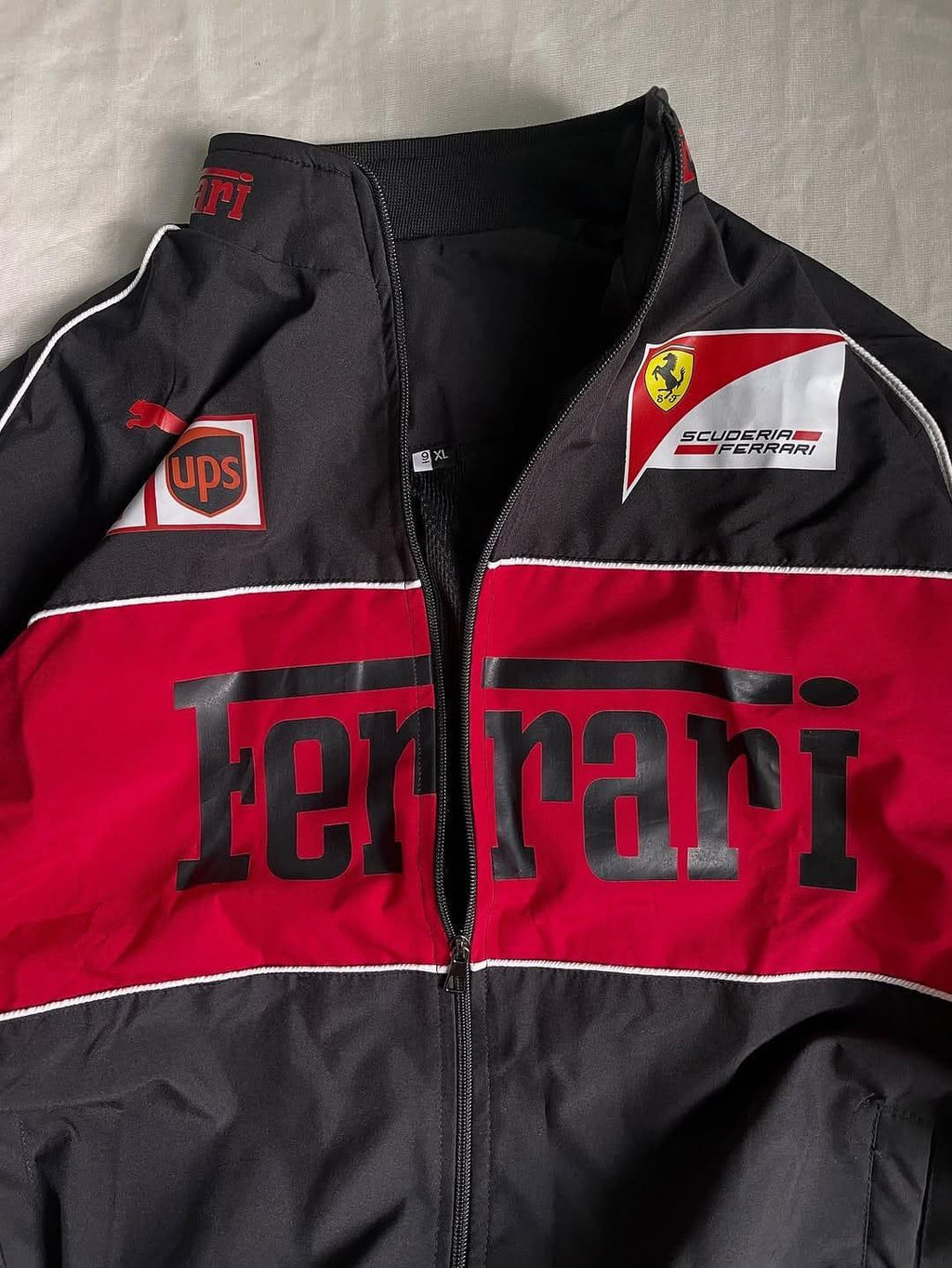 Black Ferrari F1 Women's Jacket - Parachute Style | Streetwear Clothings