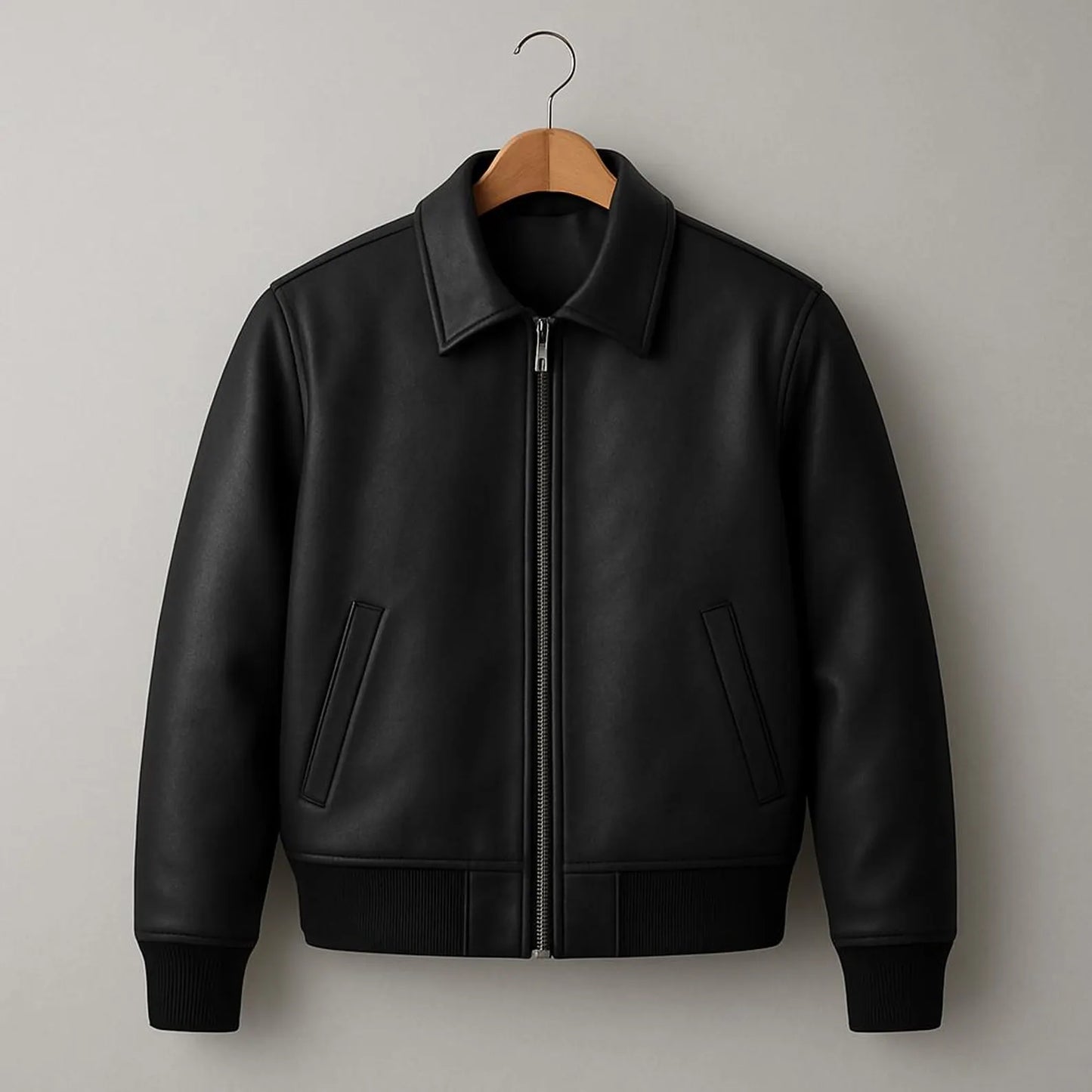 Classic Black Leather Jacket | Premium Basic Streetwear Jacket