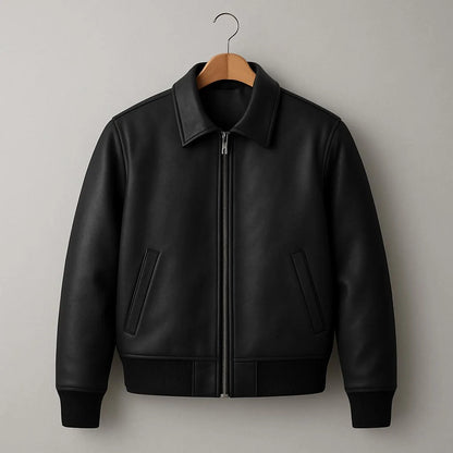 Classic Black Leather Jacket | Premium Basic Streetwear Jacket