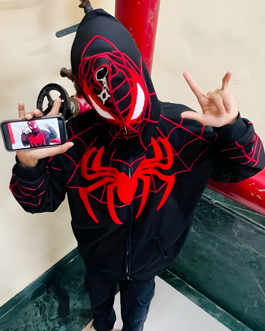 all mens wearing spiderman hoodie 