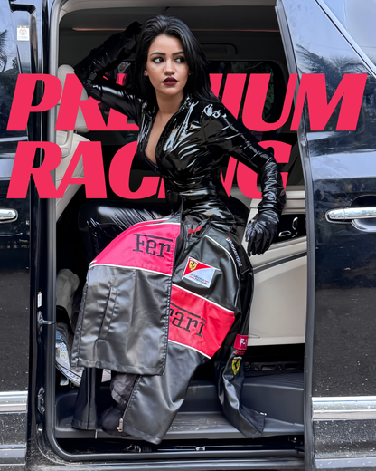 Ferrari Leather Jacket Black l Unisex Racing Jacket l Streetwear Clothings