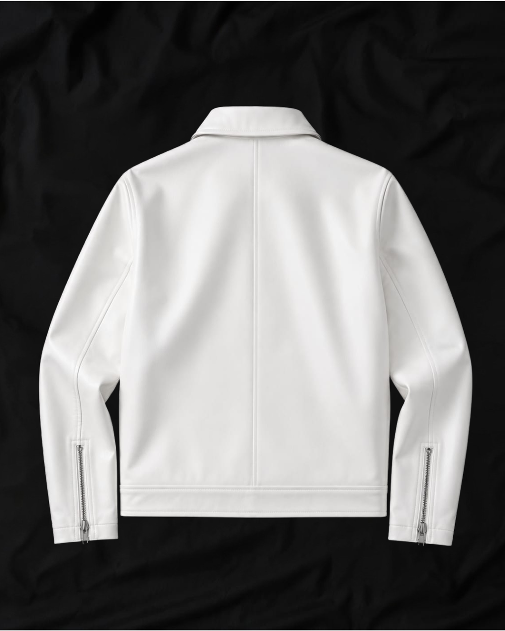 white cropped boxy fit streetwear clasp jacket