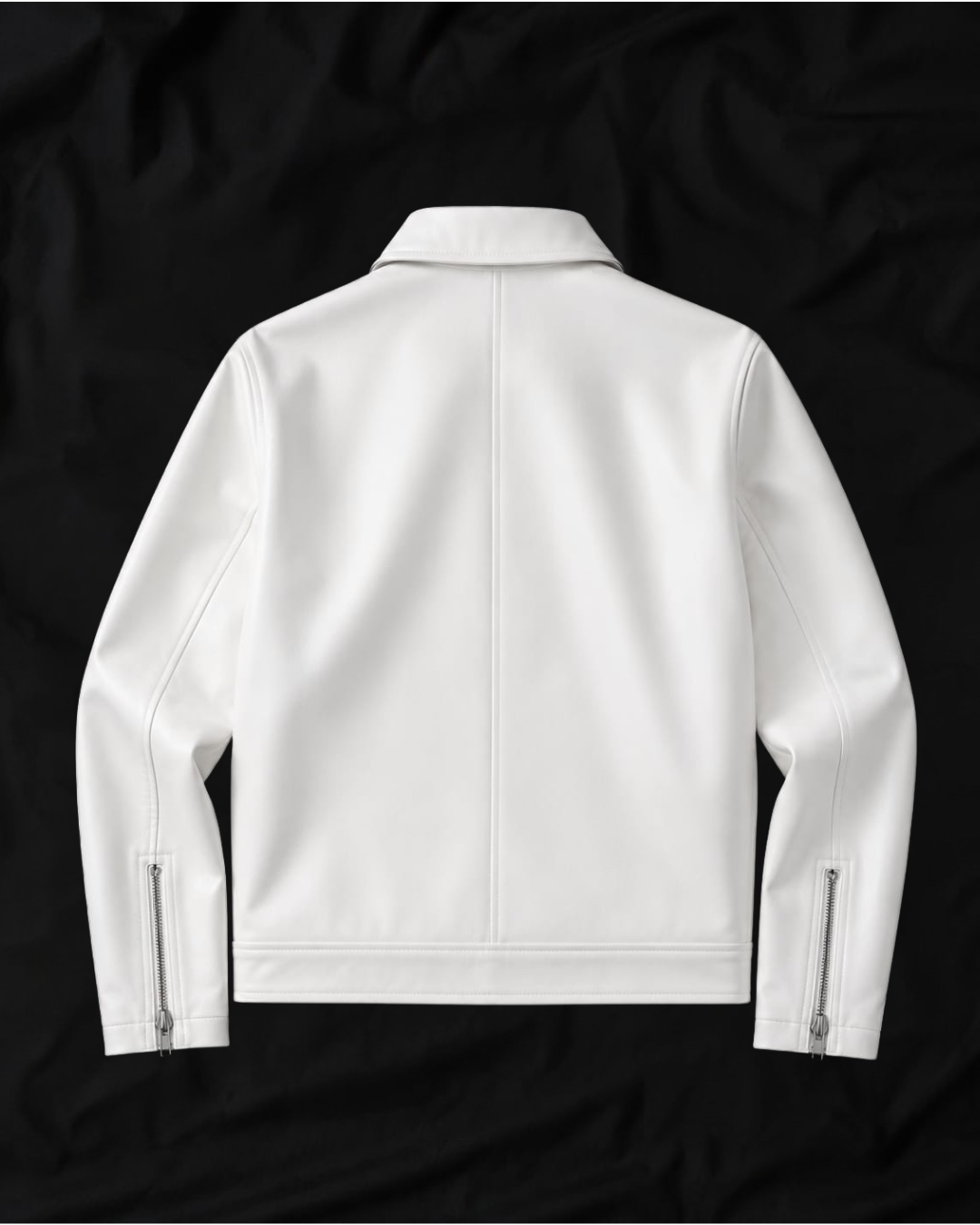 white cropped boxy fit streetwear clasp jacket