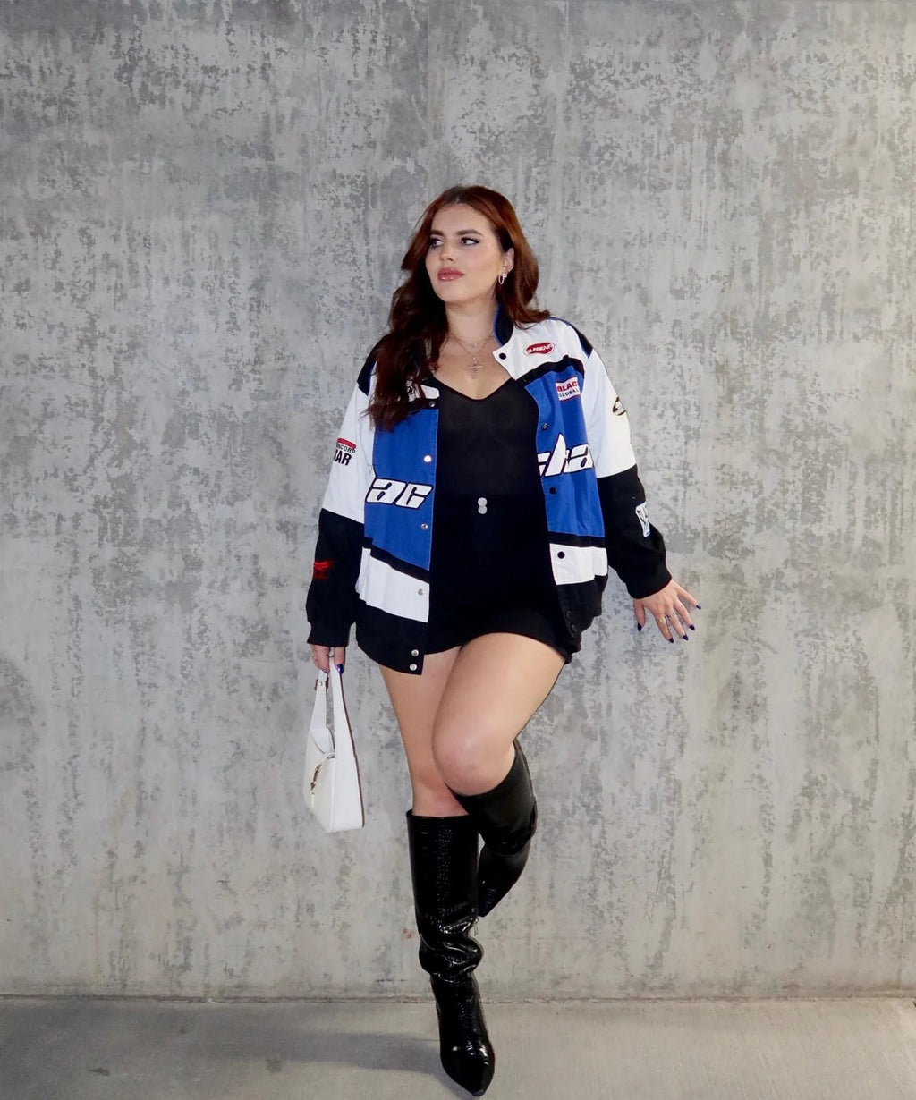 Bold Graphic NASCAR Jacket – BlackAir Racing Edition | Streetwear Clothings - Streetwear Clothings