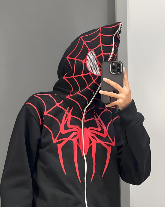womens in black spiderman hoodie