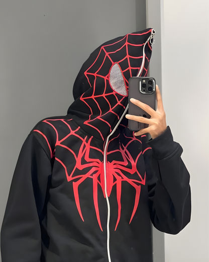 womens in black spiderman hoodie