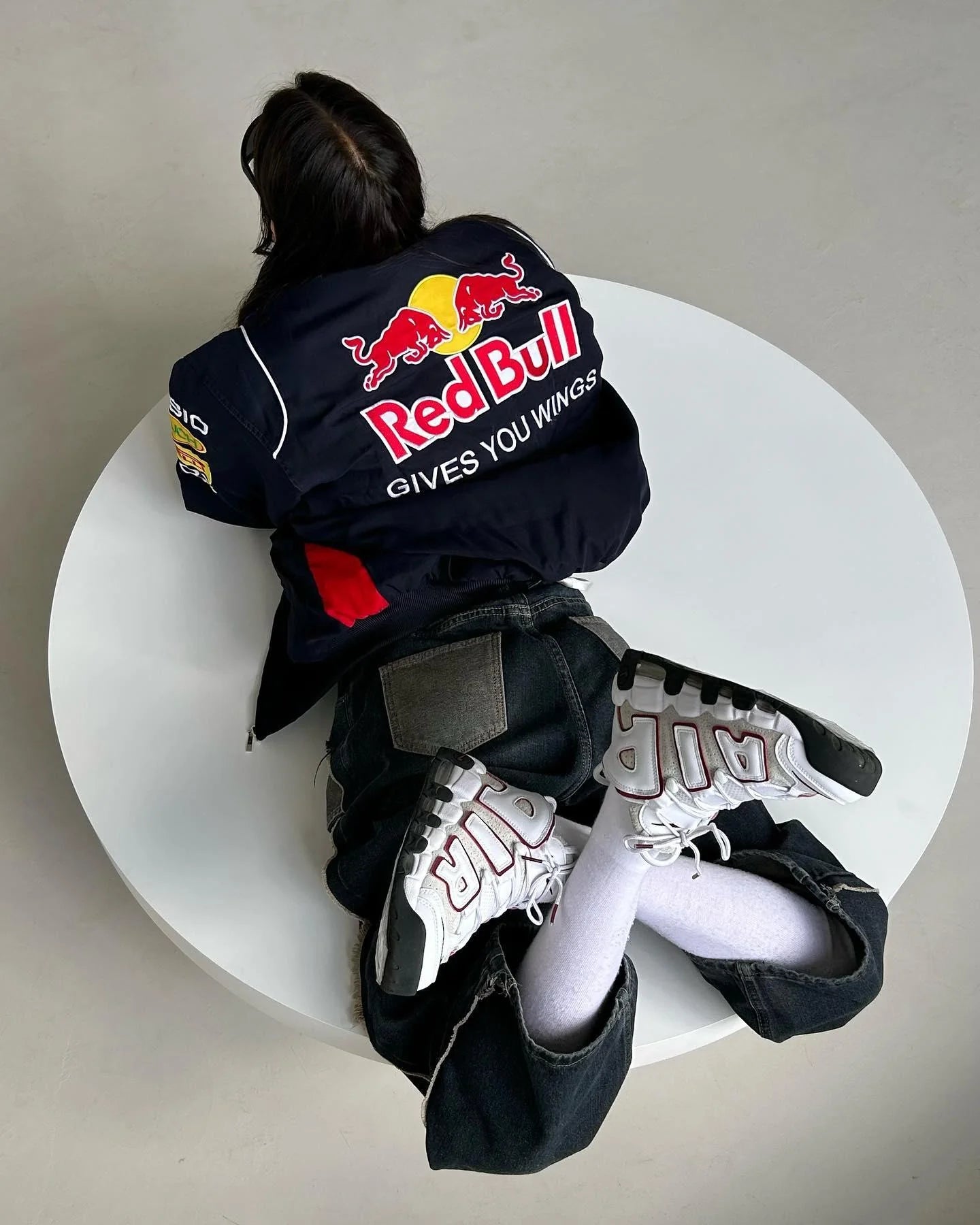 Red Bull F1 Racing Jacket for Men – Parachute Puffer Style with Printed Logos