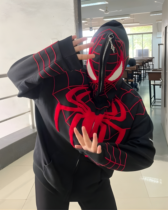 all womens in black spiderman hoodie